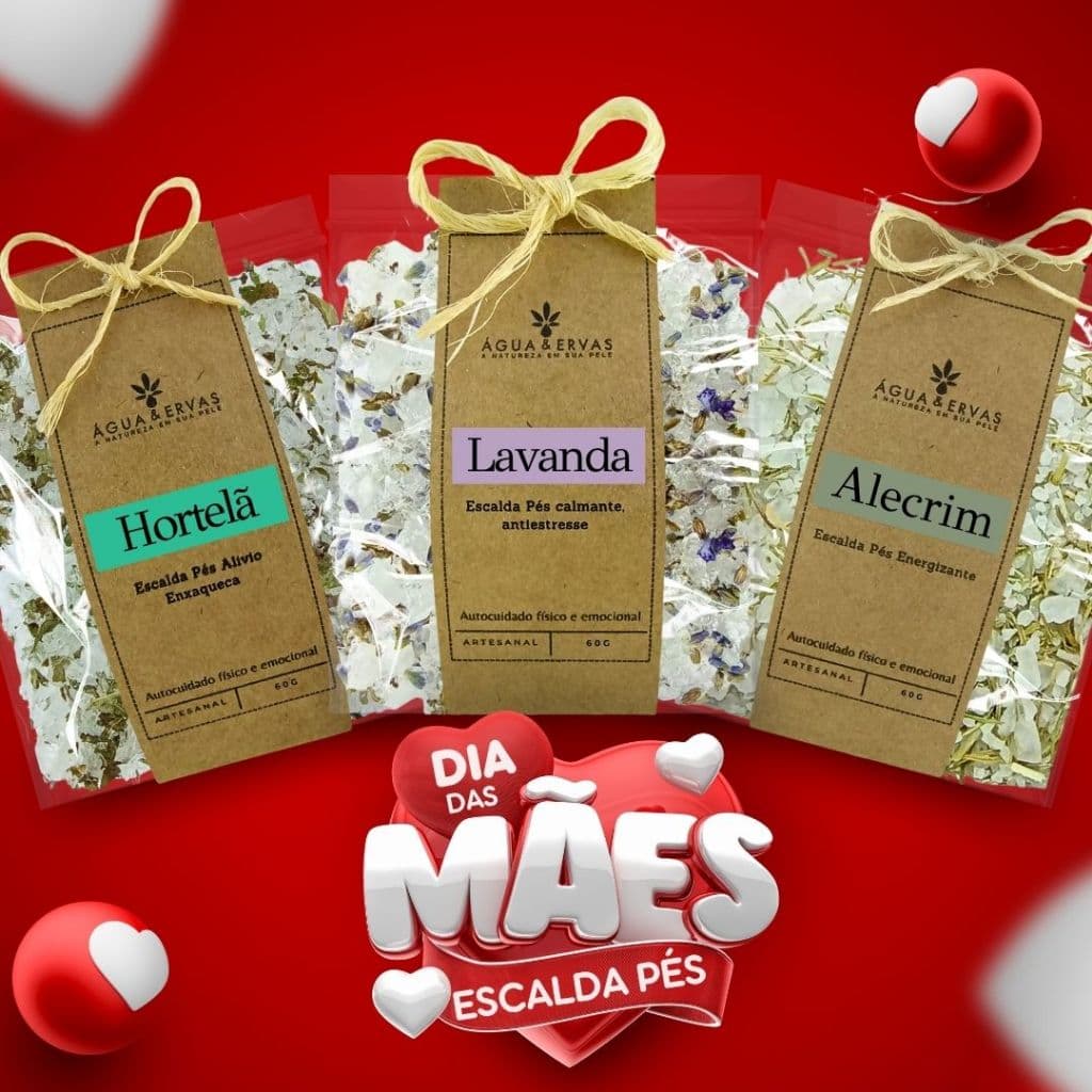 Escalda pés 10 Variados - Lavanda - Hortelã - Alecrim Ideal para Lembrancinhas e Festas Corporativas Dia das Mães