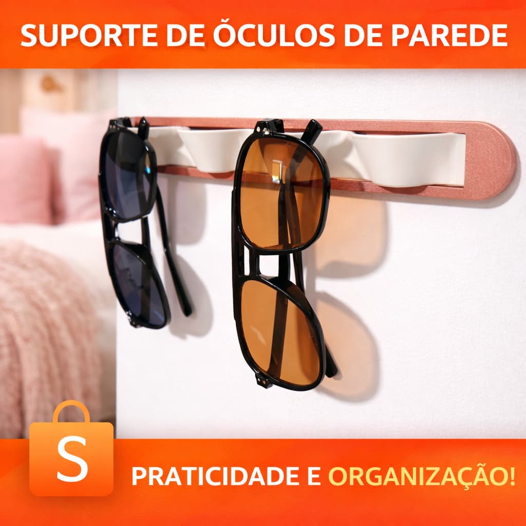 3 Cores para Suporte para óculos de sol - Organizador de óculos de parede Suporte óculos de parede