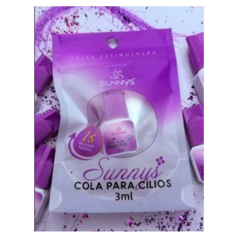 Cola para cílios sunnys 3ml- Aplicação rápida, fácil remoção Uso Adulto