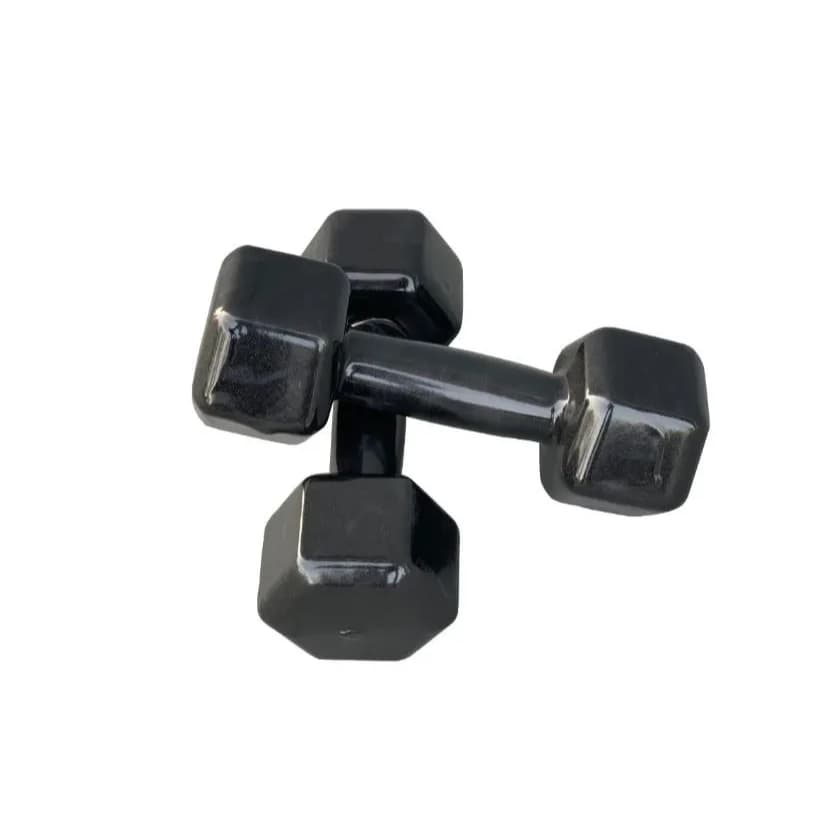 Par de Halter Sextavado Emborrachado 7kg Academia Musculação Fitness