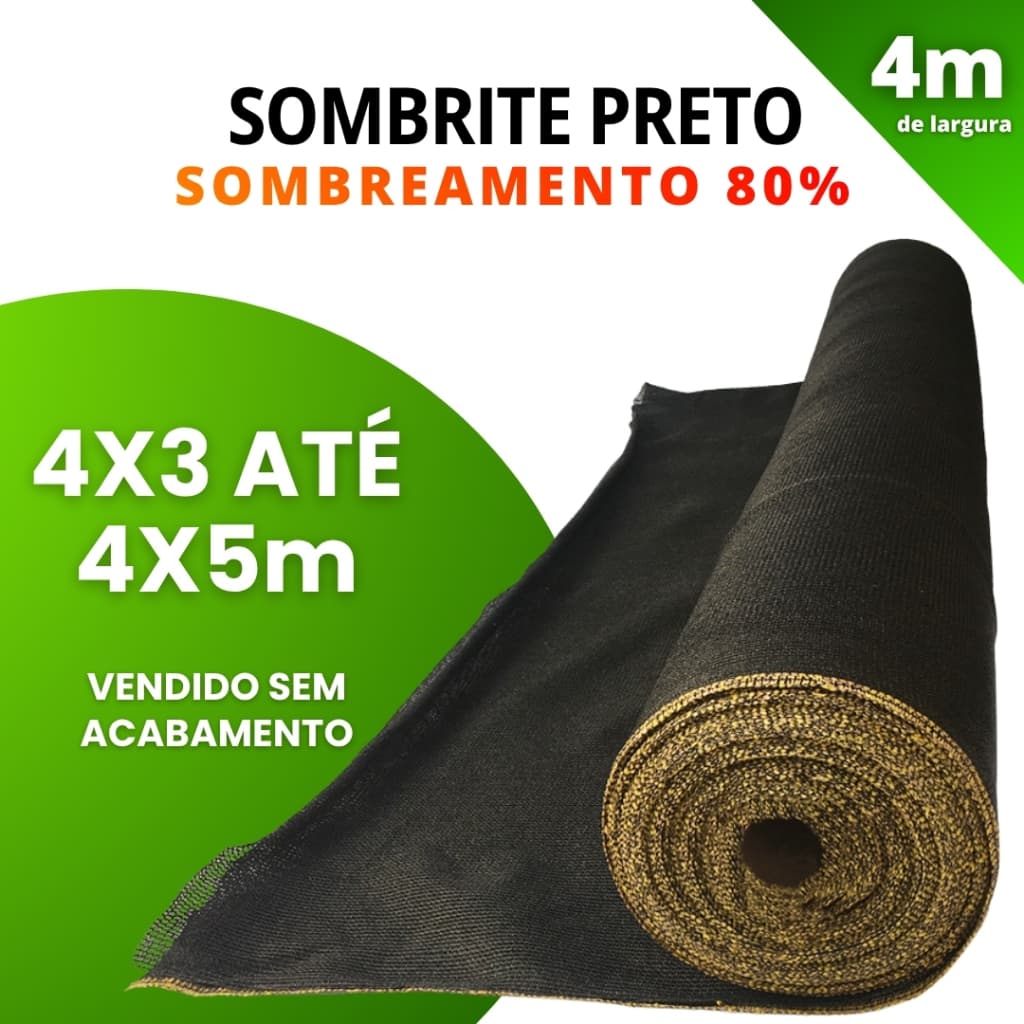 Tela Sombrite 80% 4x3 4x4 4x5 Sombreamento Agricultura Hortas Estufas Orquidário Garagem Pergolado