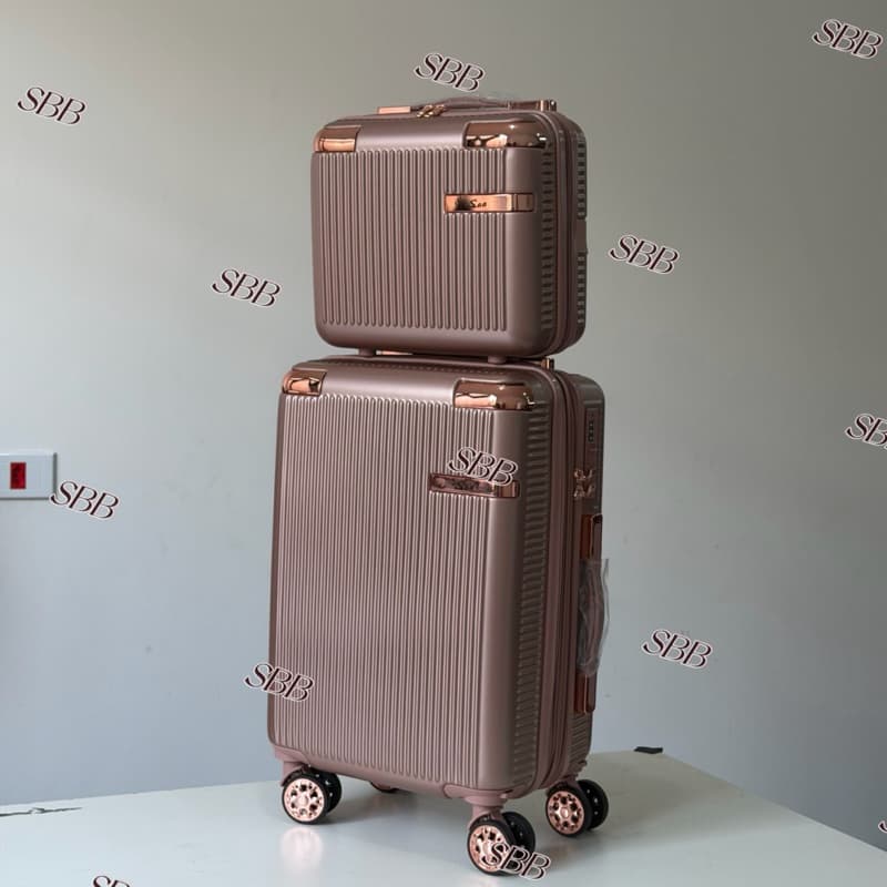 Mala de bordo 8kg com frasqueira Zíper Duplo ,4 Rodas 360° Removíveis Moderna