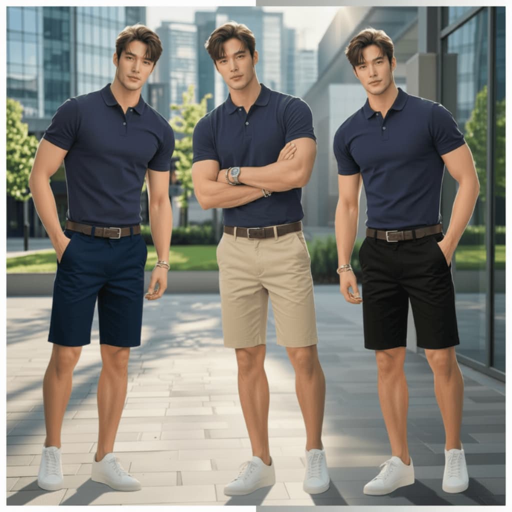 Kit 3 Bermuda Sarja Colorida Premium Masculino Diversa Cores