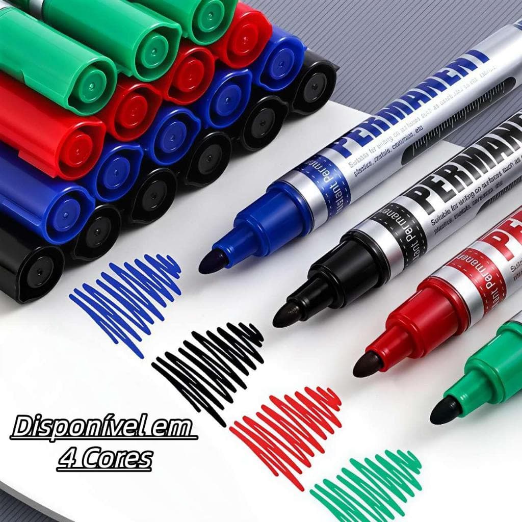 Caneta Marcador Permanente Atômico Canetão Azul Preto Vermelho Verde Secagem Rápida, à Prova d’Água