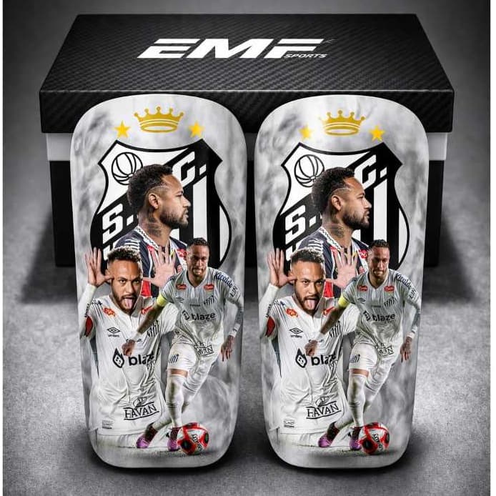 Caneleira Ney Personalizada ⚽ San e Bra | Proteção Leve Futebol Adulto/Infantil