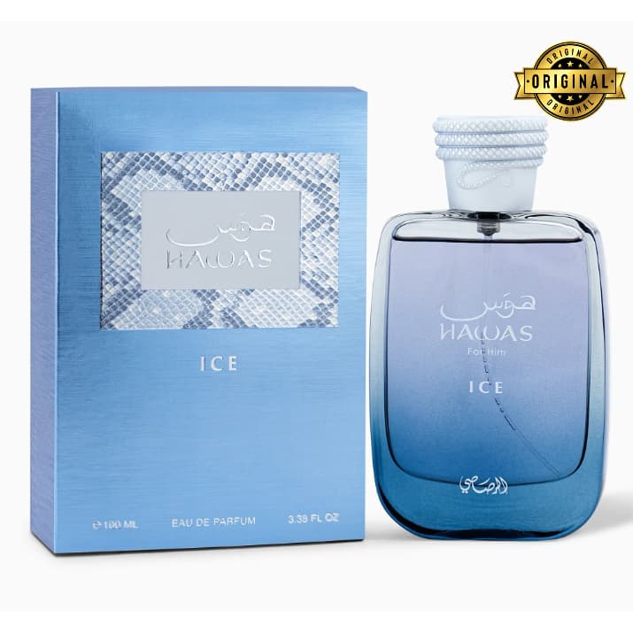 Perfume Hawas Ice Cream Rasasi EDP 100ml Original Lacrado Fixação Forte e Aroma Doce Refrescante Envio imediato