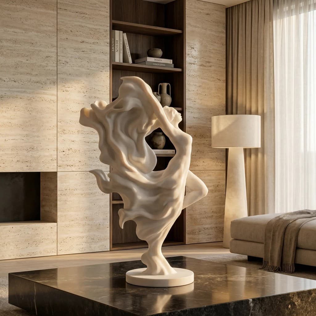 Estátua Abstrata Elegante para Decoração de Sala e Escritório