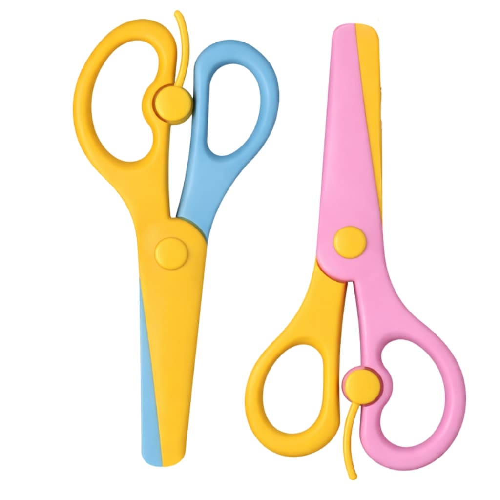 Kit 02 Tesouras Escolar Kids Sem Lâmina Segura Crianças