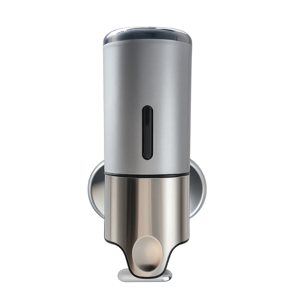 Dispenser Parede Manual Shampoo Sabonete Alcool Gel Capacidade 500ml Banheiro Hotel Airbnb cor Cinza