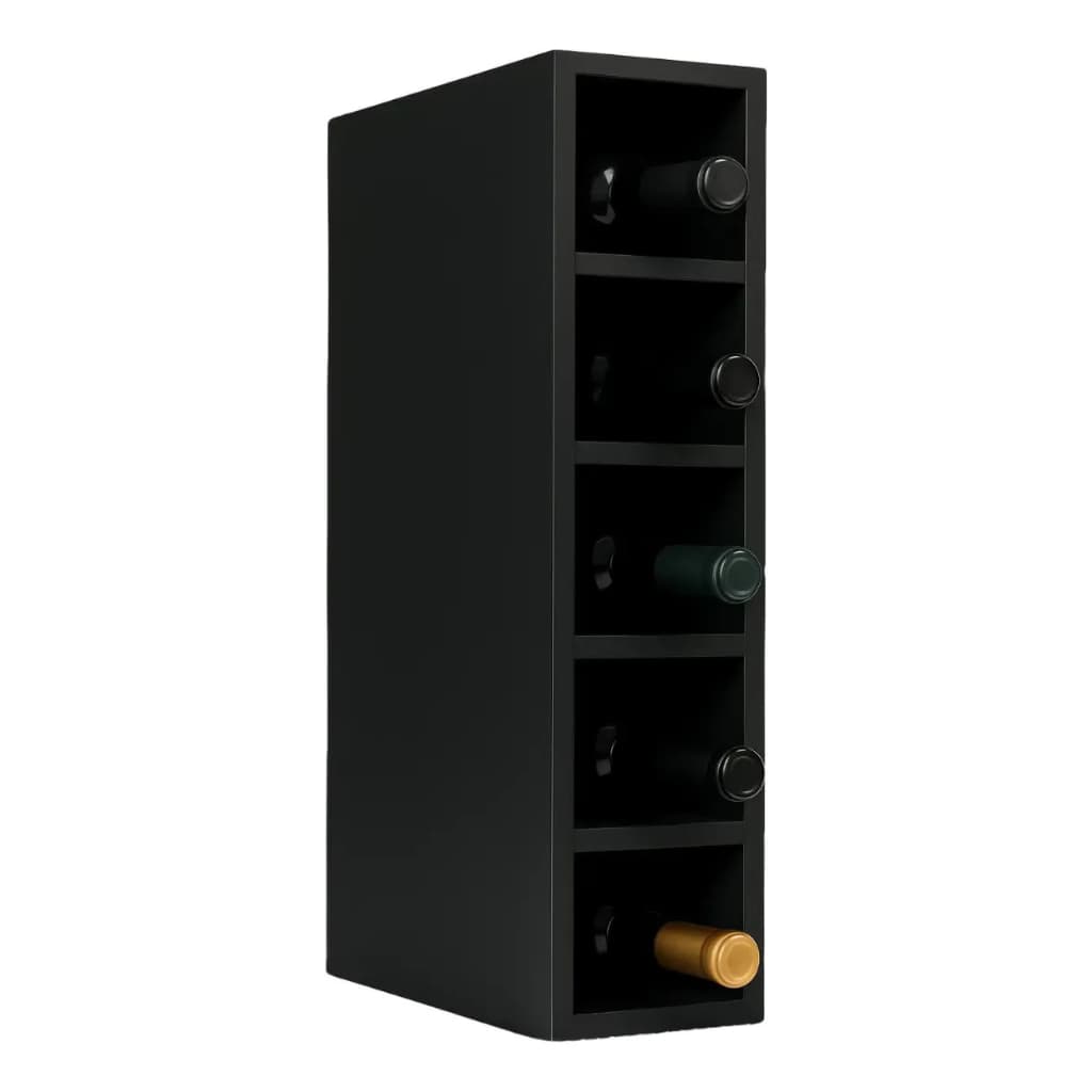 Suporte Nicho De Garrafa Vinho Adega De Parede Preto 70x30x20 em MDF - Preto