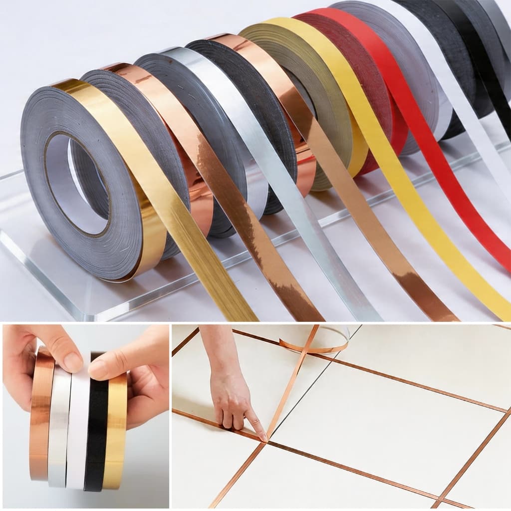 Fita Metalizada PVC 50m Autocolante | Para Acabamento de Parede, Piso, Teto e Cozinha