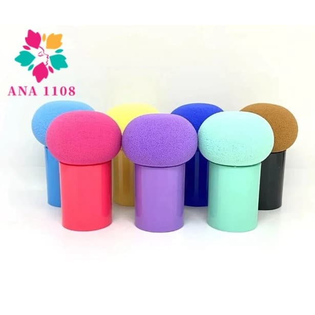 ANA 1108 KIT 12PCS Esponja de Cogumelo Para Maquiagem Make Puff Super Macio para Base e Corretivo