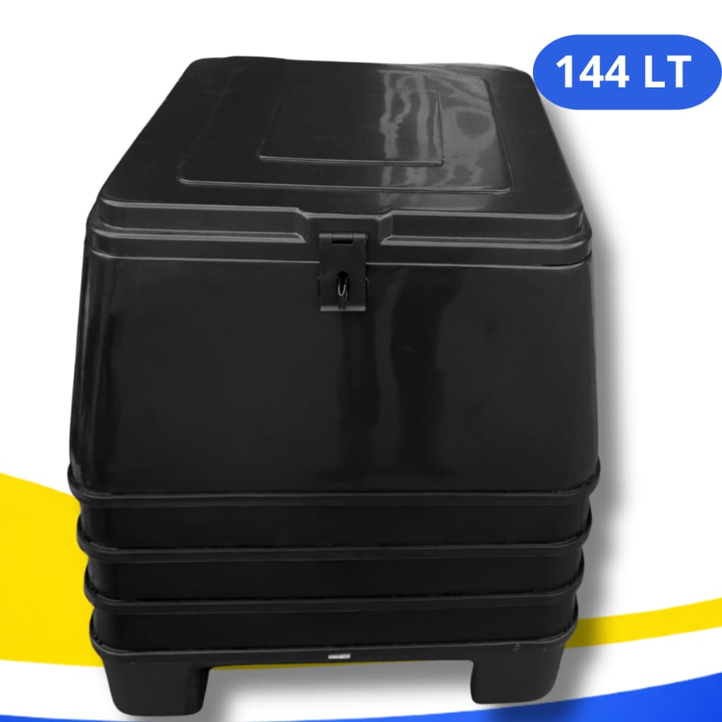 Baú Moto 144 Litros Nakabox Preto Universal MN3 Grande Entregas Delivery  Motoboy Reforçado