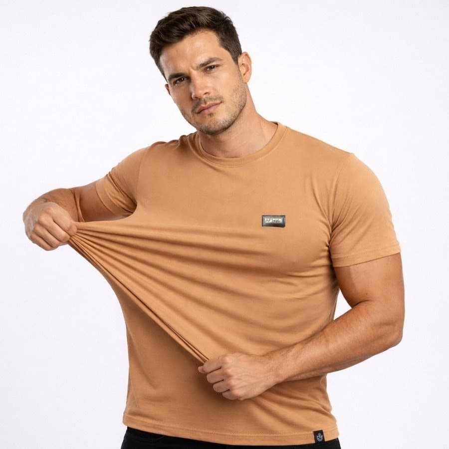 Camiseta Elástica Algodão Peruano com Elastano Premium camisa Masculina elastano Fio 30.1