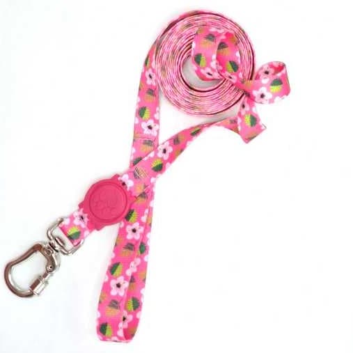 guia longa 2 , 3 e 5 metros flor rosa com rosa