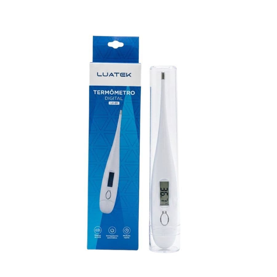 Termômetro Digital Luatek LV-01 Alta Precisão Com Aviso Sonoro e Visor LCD - verifique a temperatura ou febre