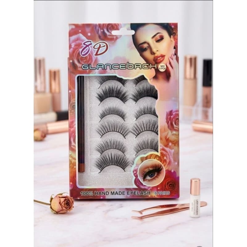 Kit de Cílios Postiços 8D Glancebach - Volume e Olhar Magnético!