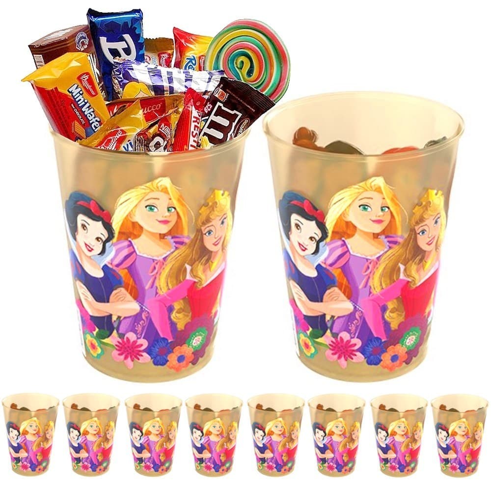 Kit Copos Princesas Disney Lembrancinhas Festa Infantil Sacola Surpresa Aniversário Colecionável