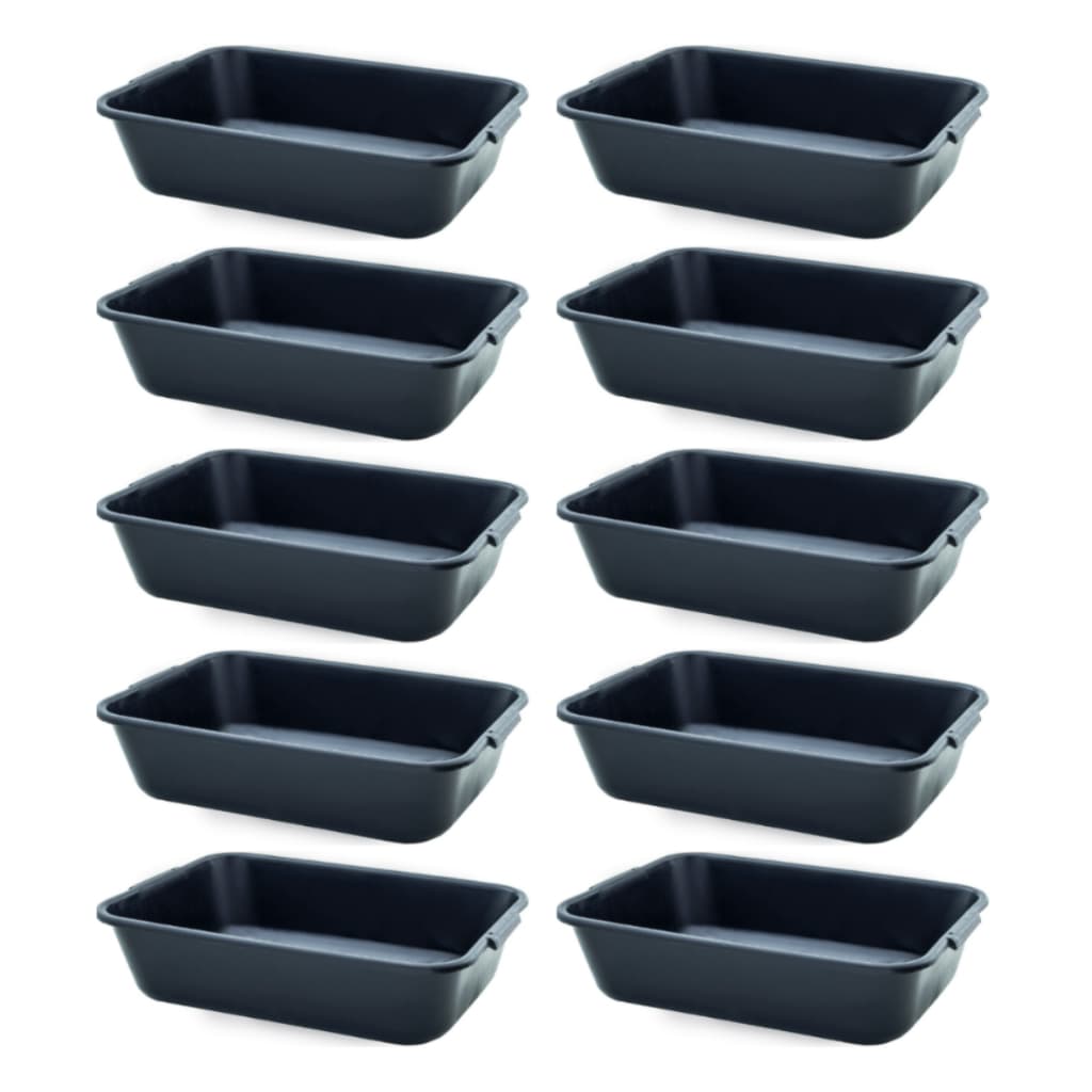 Kit 10 Caixa de Massa Plástica 20L Construção Resistente Lavável Masseira Caçamba Concreto Cimento
