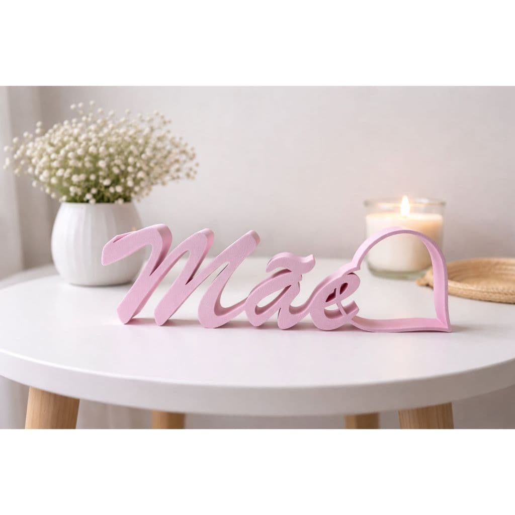Letreiro Mãe Decorativo 3D | Presente Criativo Dia das Mães | 10cm 12cm 17cm | Cores Personalizadas