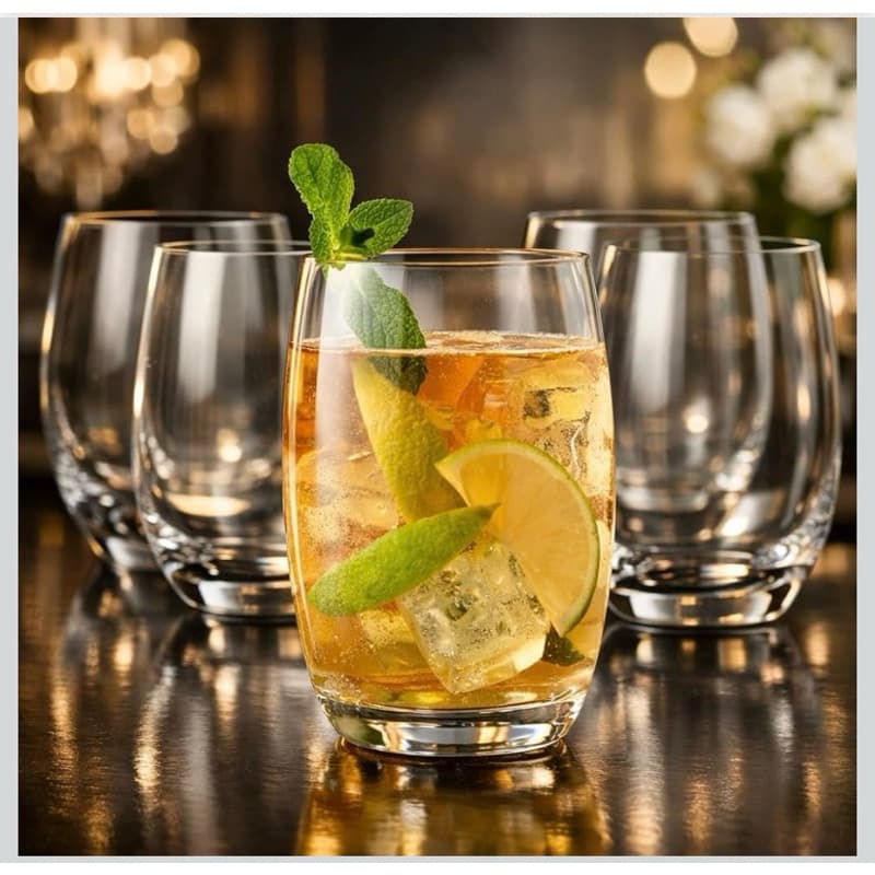 Jogo com 6 Copos de Vidro Havanna 475ml Ideal para Suco Água Refrigerante Drinks Café para Cozinha Bar e Restaurante