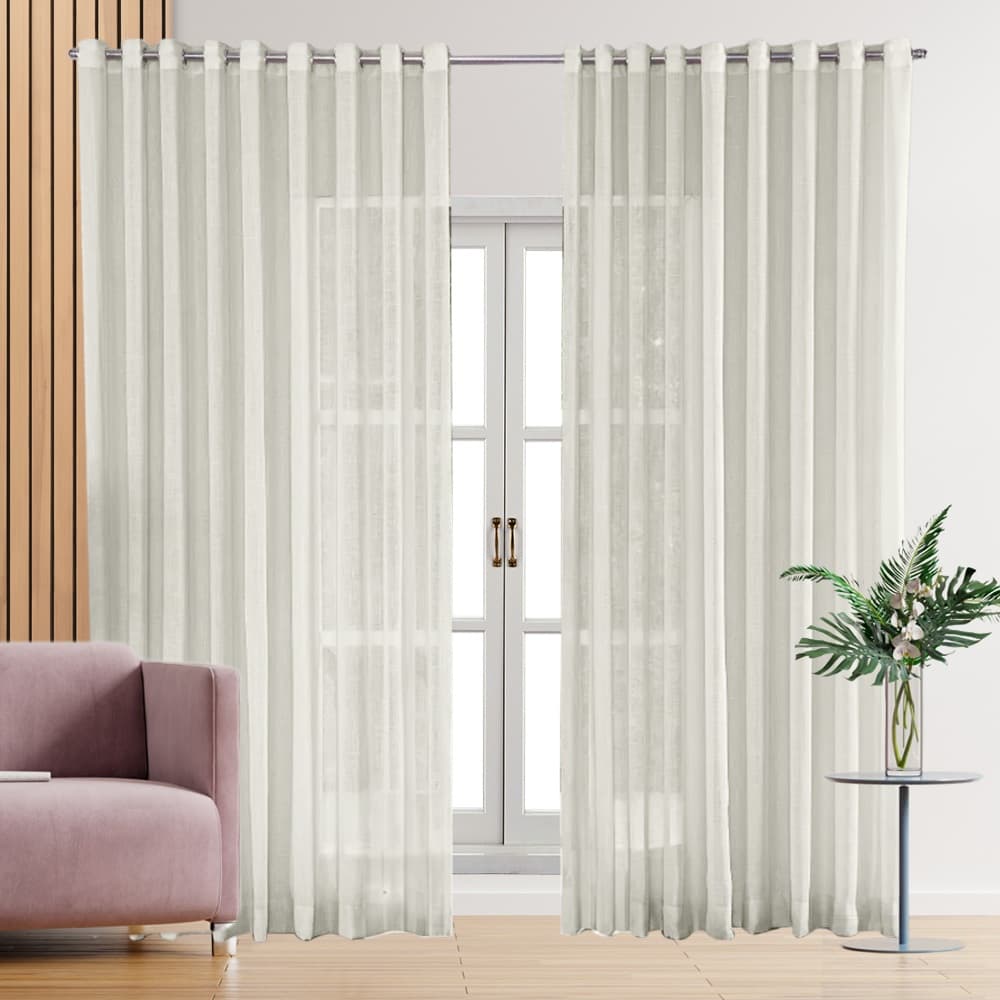 Cortina Tecido Linho Luxo Voil Flame 6,00 x 2,50 Altura Esticado Varão 5 Metros Franzida Sala Quarto Janela