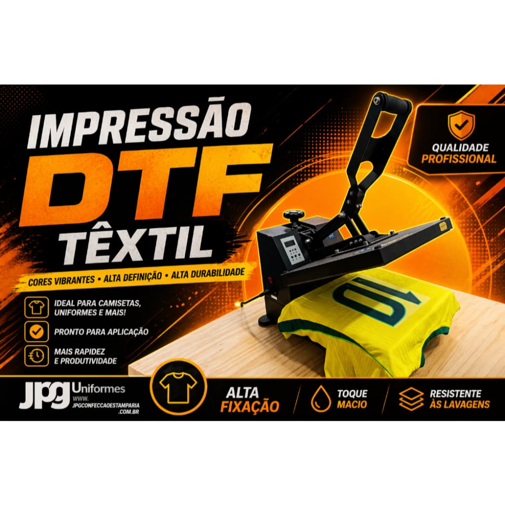 Impressão DTF Têxtil Personalizada Pronta para Prensar