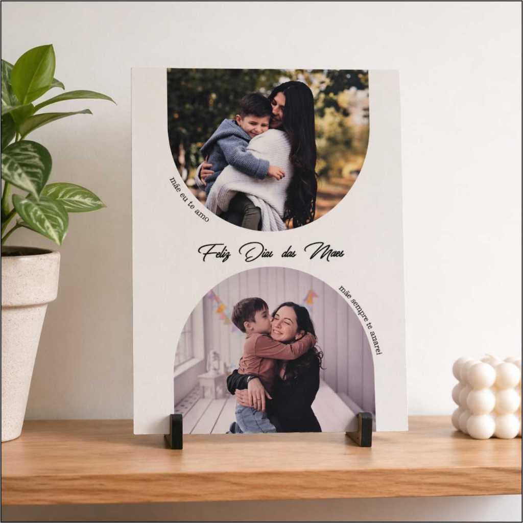Quadro com 2 Fotos Presente Dias das Mães Envio Rápido