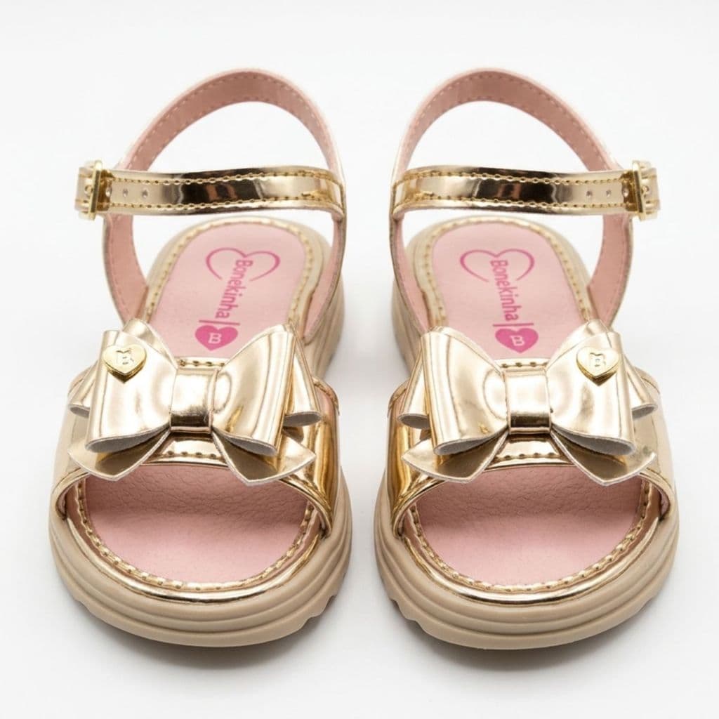 Sandália Infantil Menina Floral Laço Delicada Sandalinha Feminina Confortável Bebê