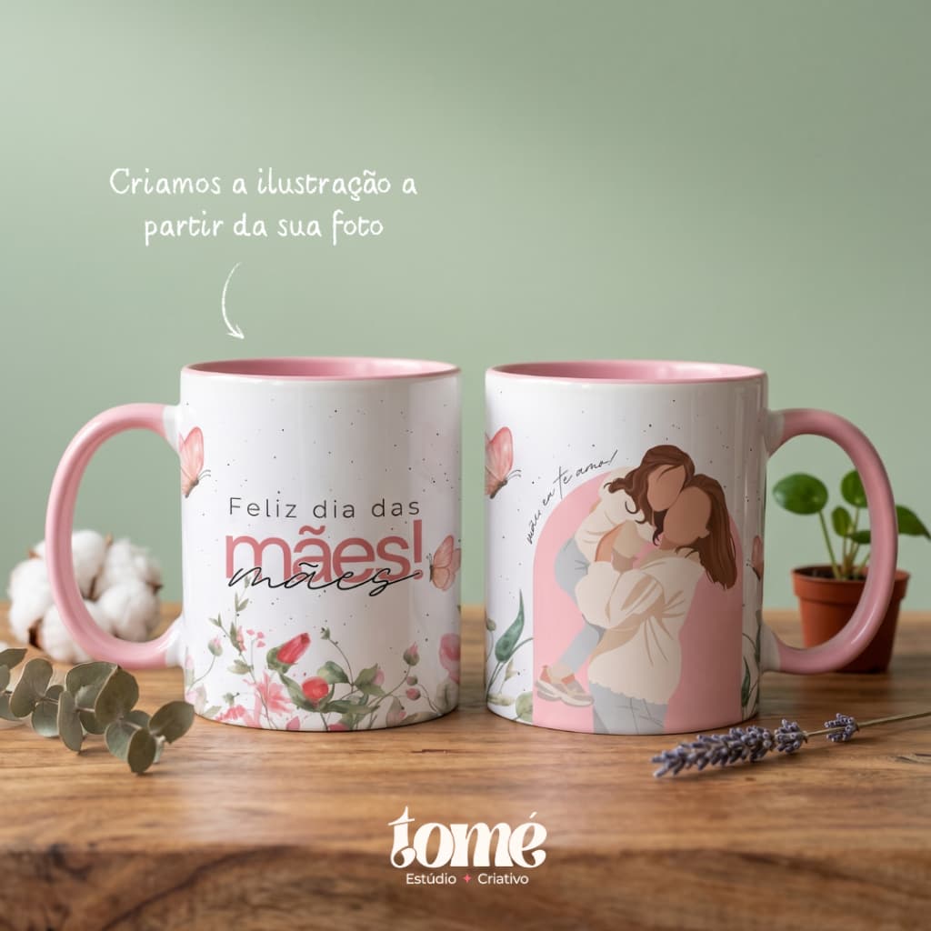 Caneca Personalizada Dia Das Mães | Com ilustração - foto