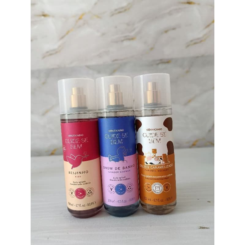 Body Splash Cuide-Se Bem  200ml O boticario Show de banho/ Beijinho/Deleite Caramelizado