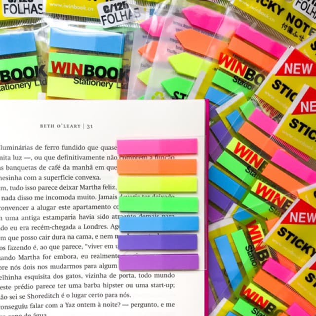 (elas voltaram!) Flags fininhas 2 em 1 / flags fininhas / post it para marcar livros / post it fininho / post it marca