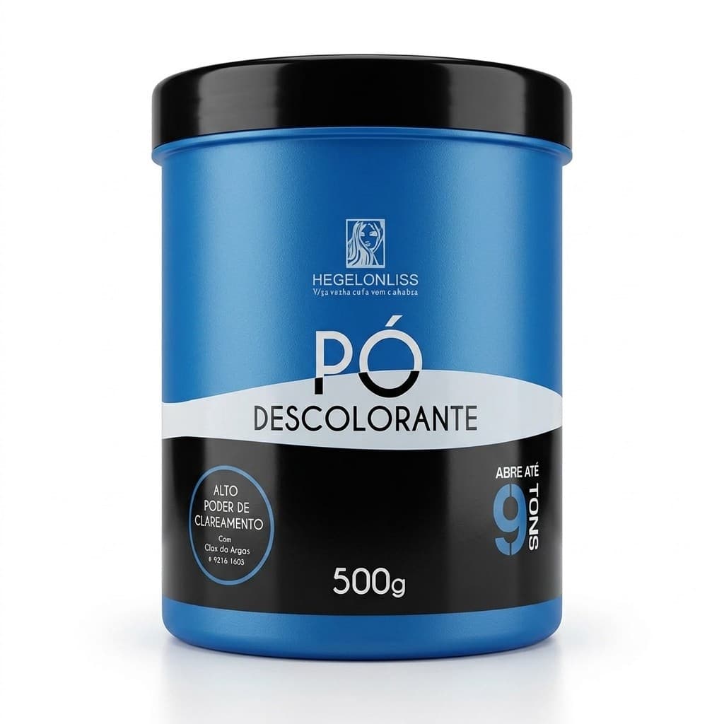 Pó Descolorante Profissional Hegelonliss 500g Descoloridor Cabelo Alto Poder Clareamento