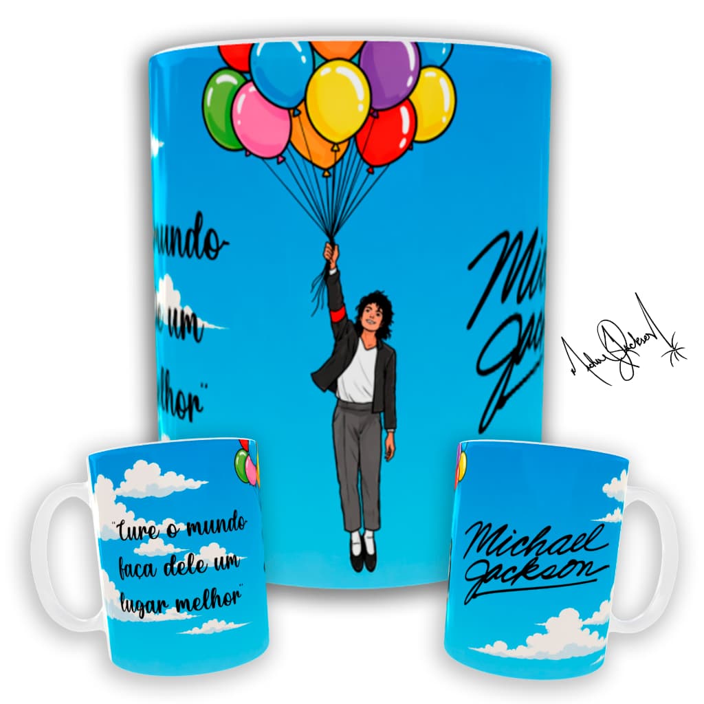 Caneca Personalizada MICHAEL JACKSON / Item Colecionável Exclusivo / Caneca Personalizada de Porcelana Importada