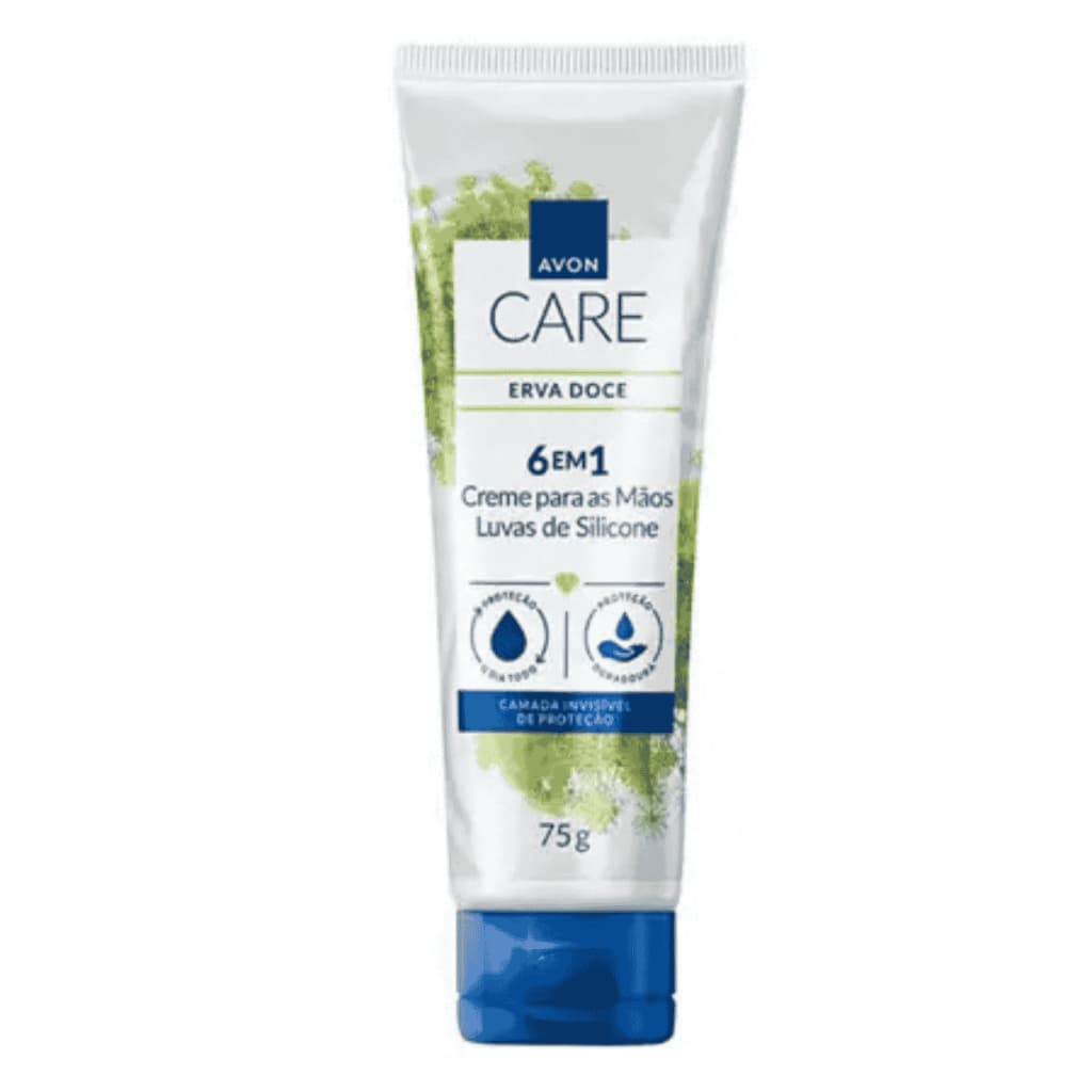 Creme Para Maos Care Erva Doce Luvas De Silicone 75g Avon