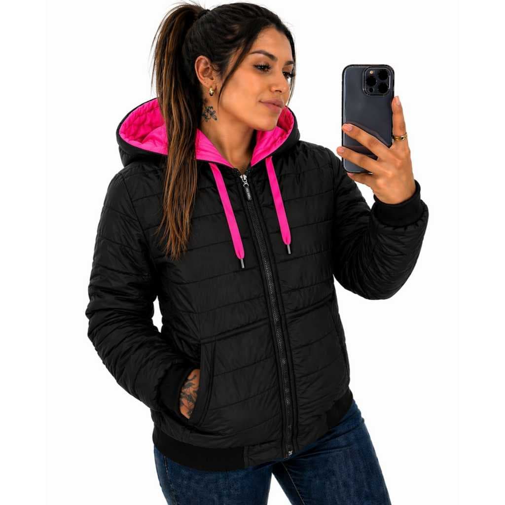 Jaqueta jaco japona feminina feminino moda outono inverno com capuz