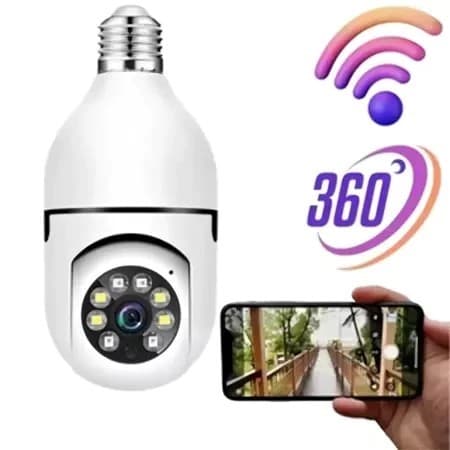 KIT 2/3/4 Câmera wifi ip sem fio giratória 360 com encaixe lampada bocal rosca ptz full HD visão noturna segurança