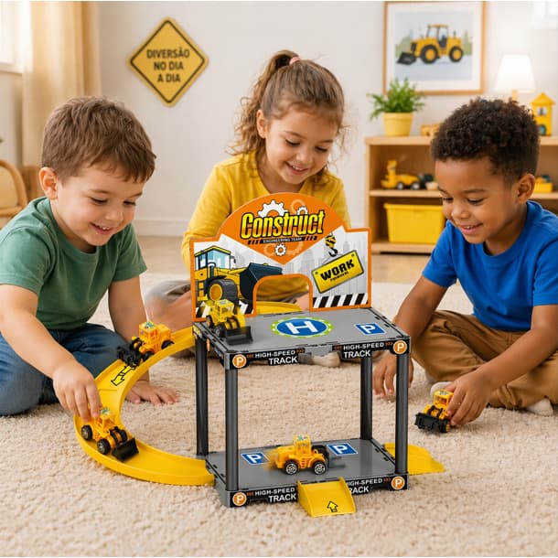 Brinquedo educativo Infantil Pista Carro Montável Criativo Construção Infantil