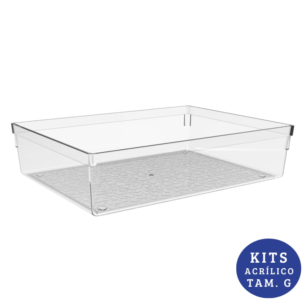 Kit Organizadores Acrílico Grande Geladeira Gaveta