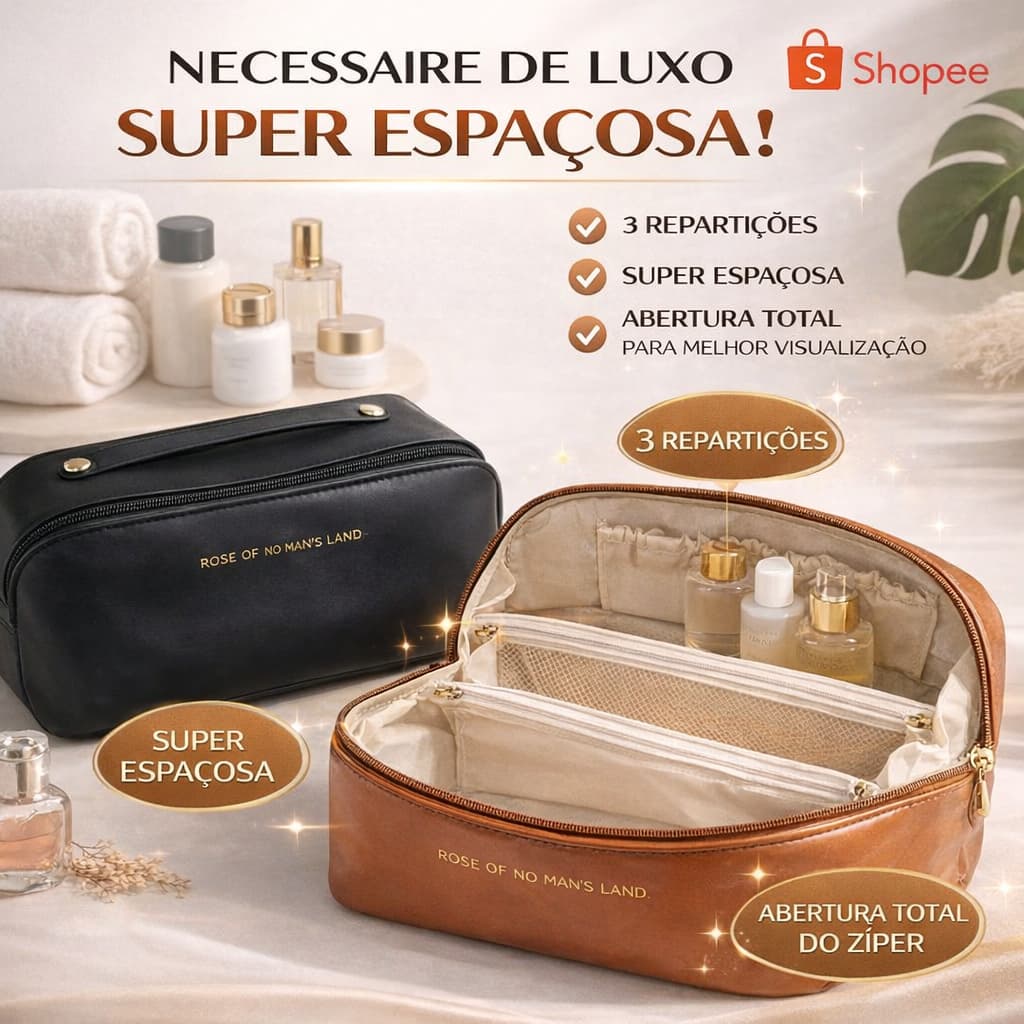 Bolsa Necessaire Feminina Porta Maquiagem Grande Organizadora de Cosméticos para Viagem