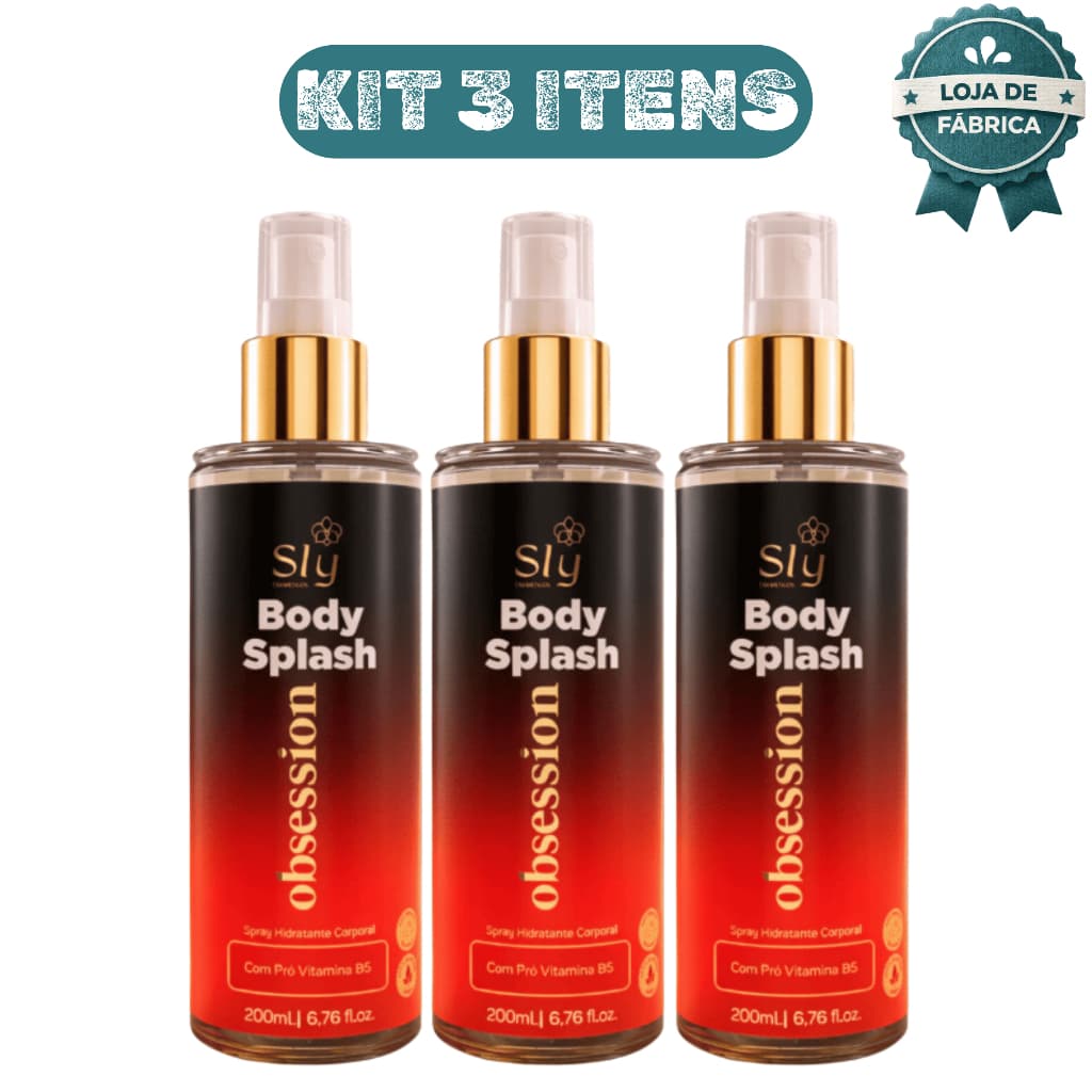 Kit 3 Body Splash Obsession Obsessed Inspira莽茫o VF Col么nia Longa Dura莽茫o e Toque de Luxo Pure Nature