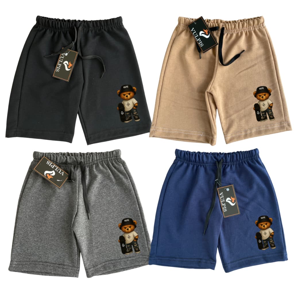 Kit 4 Bermudas Short Infantil Menino Confortavel e Estilosa