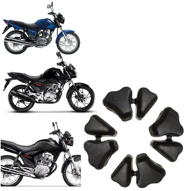 KIT COXIM COROA RODA BORRACHA TITAN FAN 150 JOGO COMPLETO RESISTENTE ENCAIXE FIRME TOP
