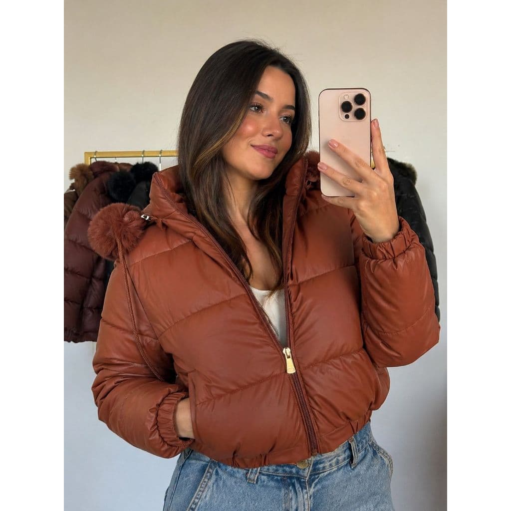 Jaqueta Puffer Feminina Peluciada