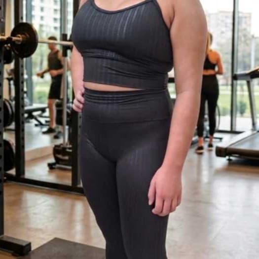 Conjunto Fitness Feminino Legging 3D | Top + Legging Cintura Alta Academia Yoga pilates musculaçao