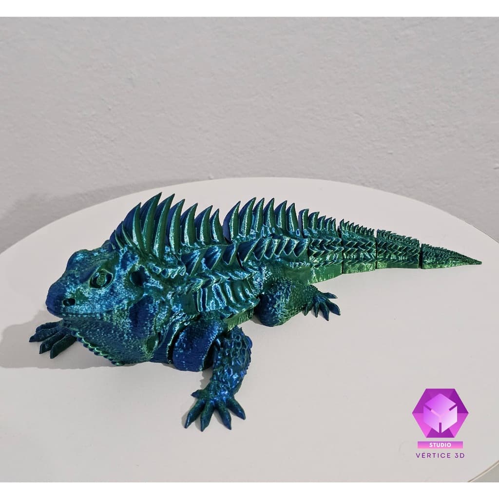 Iguana Articulada 3D Premium Realista Brinquedo Interativo Sensorial Miniatura Colecionável