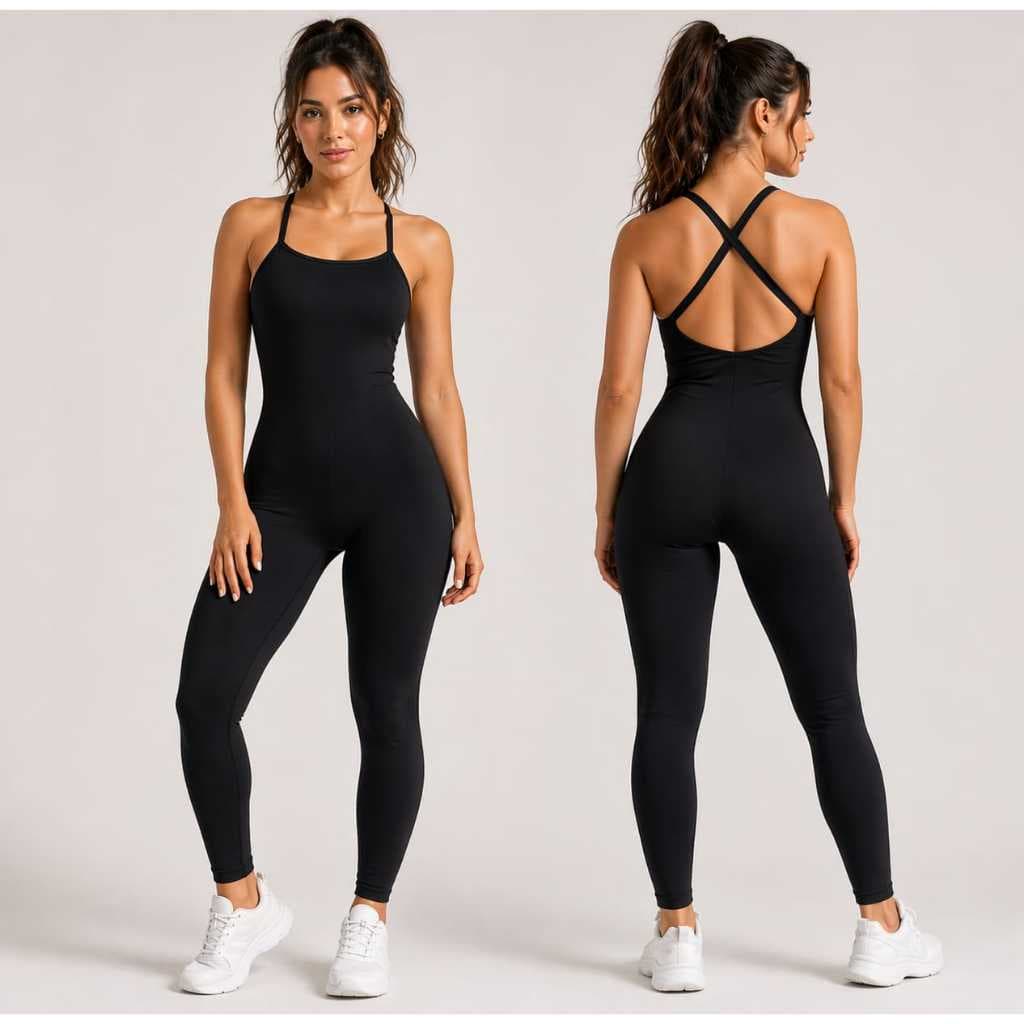 Macacão Longo ZERO TRANSPARÊNCIA  tecido grosso - Suplex Premium macacao treino academia fitness longo alças cruzadas