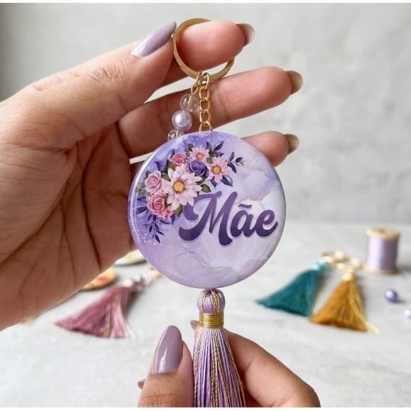 Mimo Dia das Mães Espelho de Bolsa com Tassel e Card Boton 5,5mm vários modelos