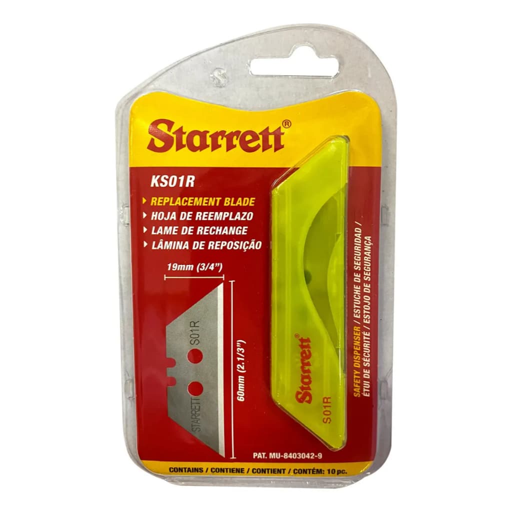 Laminas Para Estilete Trapezoidal Com 10 Laminas Starrett KS01R