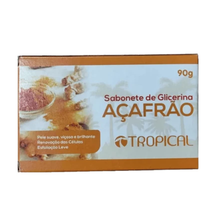 Sabonete Acafrao Tropical em Barra - 1,3,6 ou 12 Unidades